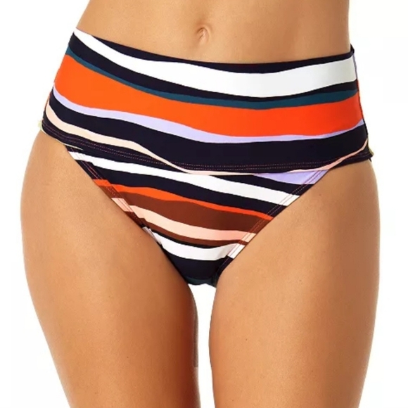 Anne Cole Mid-rise Striped Bikini Bottom - Picture 1 of 8